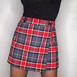 Forever 21, PLAID, Wrap-Around, Mini-Skirt